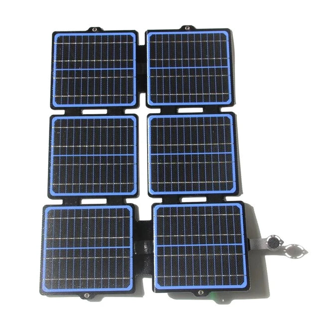 Black 30W six-fold panel opened