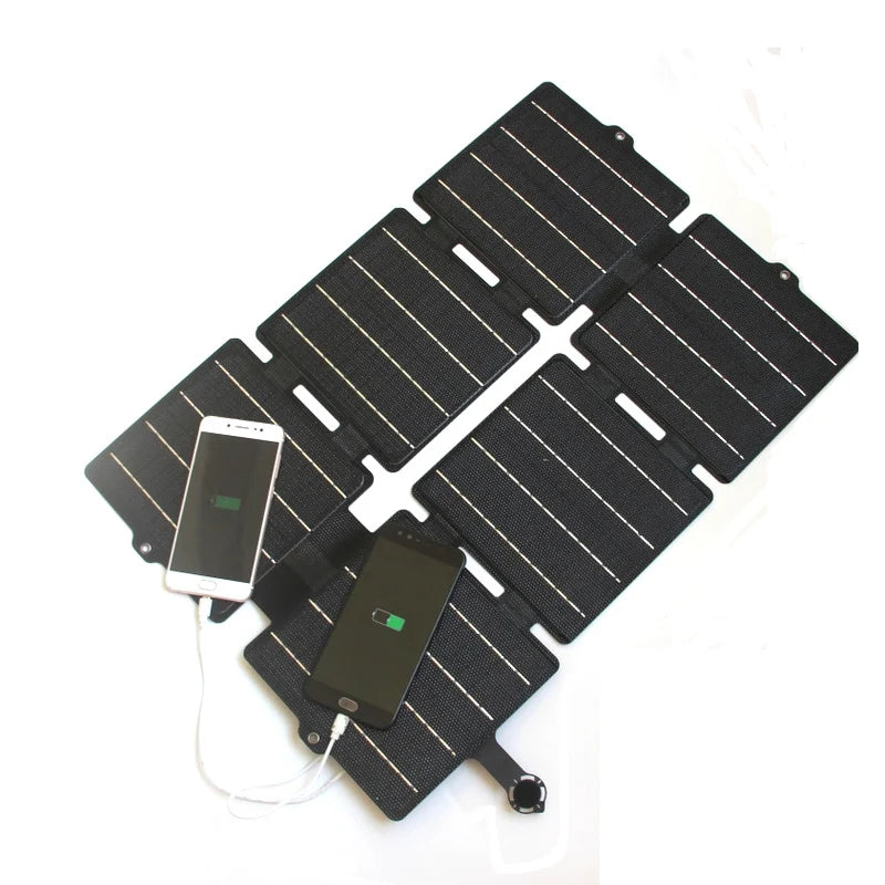 Blue six-fold panel opened