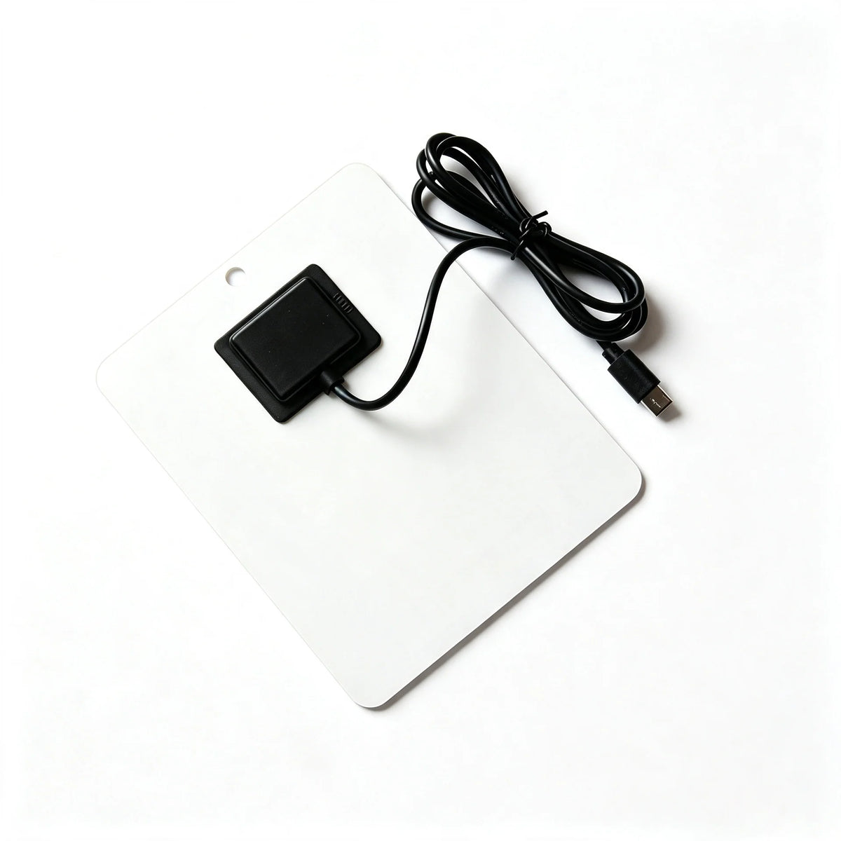 White rear panel and black USB-C cable