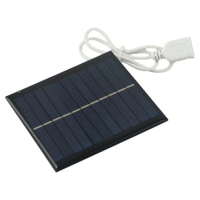 1W square solar panel with white USB lead