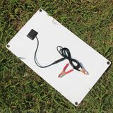 Rear of panel with battery clips connected