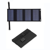 Black four-section charger unfolded and folded