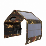 Camouflage charger with buckle, rear USB housing and corner eyelets