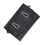 Folded panel and two carabiners