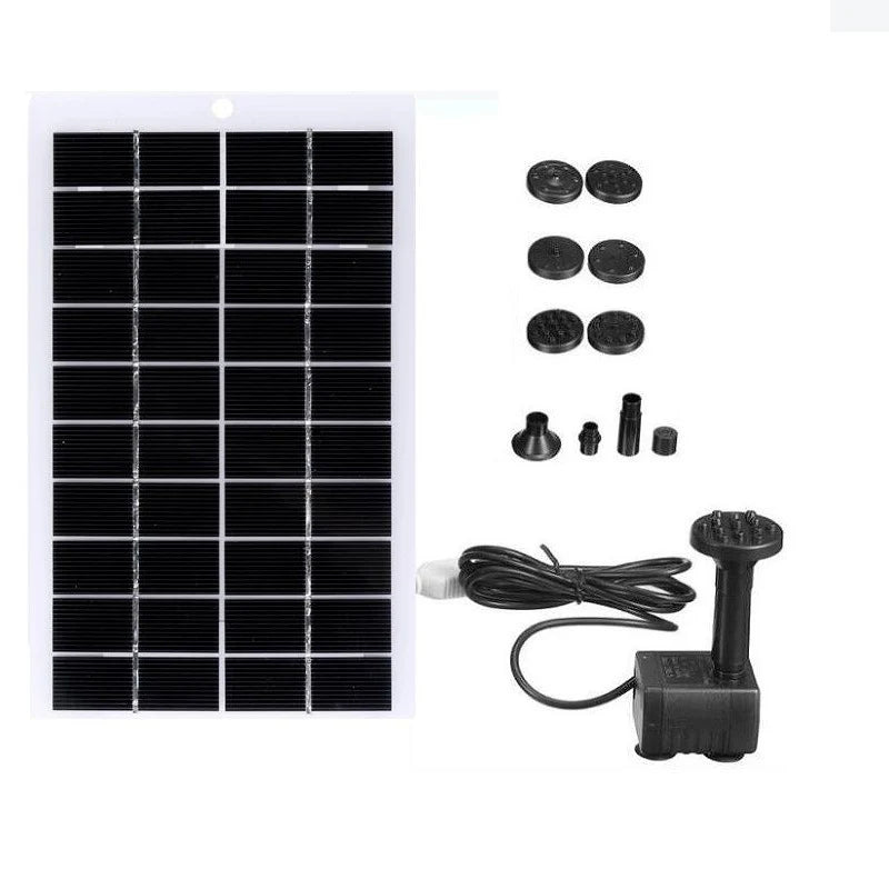 4W solar fountain kit with panel, pump and fittings