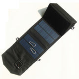 Partly opened six-fold solar panel