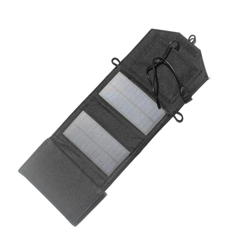 Partly folded solar panel sections