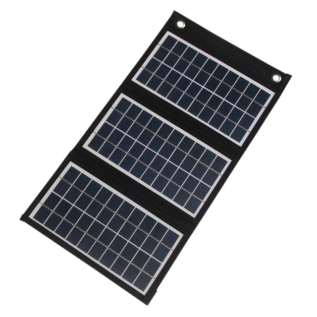 15W three-panel solar charger unfolded