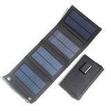 Unfolded charger beside its folded form