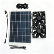 15W panel, two 120mm fans, DC splitter and cable ties