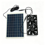 Solar panel connected to the paired exhaust fans