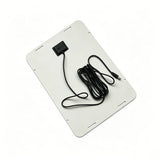Rear junction box and DC cable on the white solar panel