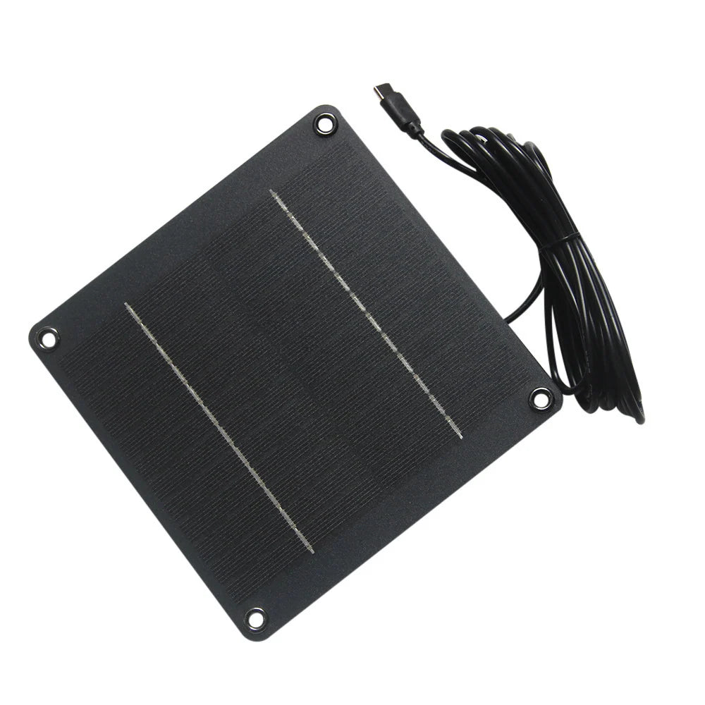 Solar panel front with USB-C lead