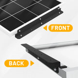 Black long Z solar bracket front and back mounting views