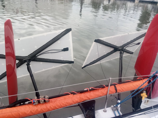 lightweight flexible solar panels installed on trimaran for marine power generation