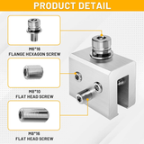 Parts detail diagram labeling the M6 top bolt and the side set-screw hardware on the clamp body.