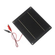 6W 12V mini solar panel with alligator clip leads, front view