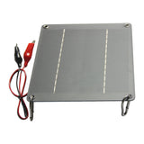 12V mini solar panel with carabiners fitted through mounting holes