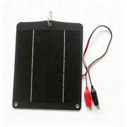 6W 5V mini solar panel with single carabiner and alligator clips
