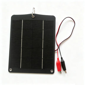 6W 5V mini solar panel with single carabiner and alligator clips