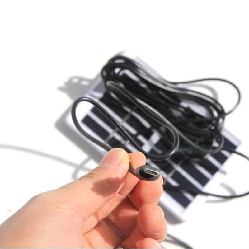 Micro-USB connector on the 1.2W 6V solar panel lead