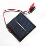 1W 5.5V square solar panel with alligator clip leads