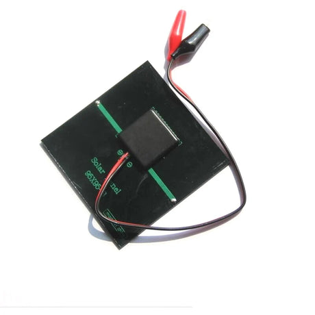 Rear of the 95mm panel with attached clip leads