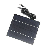 6W 12V mini solar panel with DC5521 cable, front view