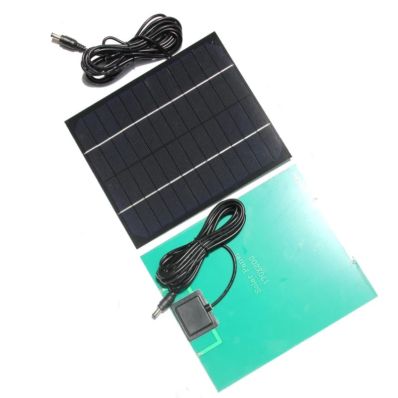 Front and rear views of the mini DC solar panel