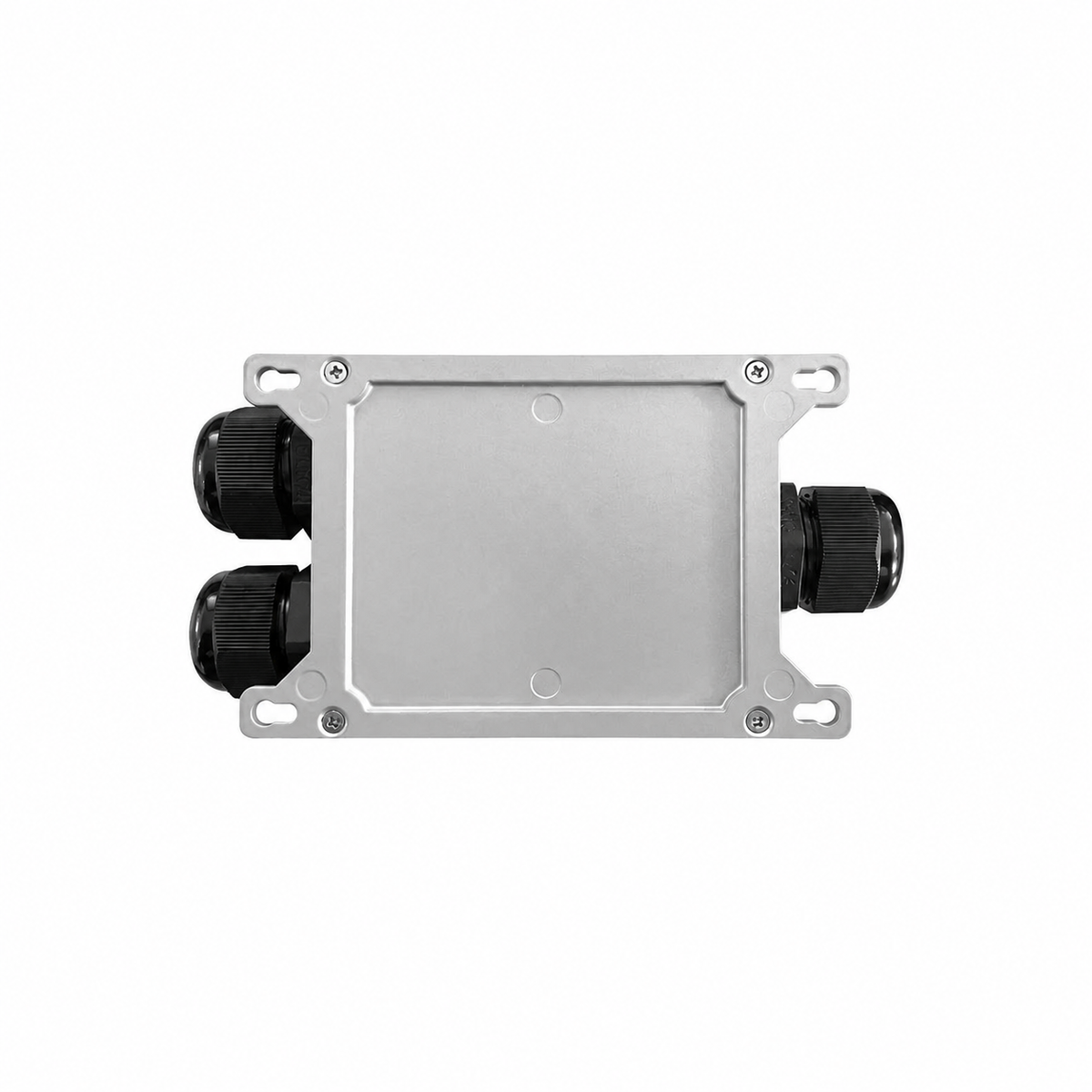 Rear enclosure and mounting tabs of the 1-to-2 PoE extender