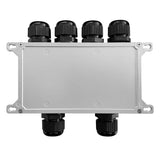 Rear enclosure and mounting tabs of the outdoor PoE extender