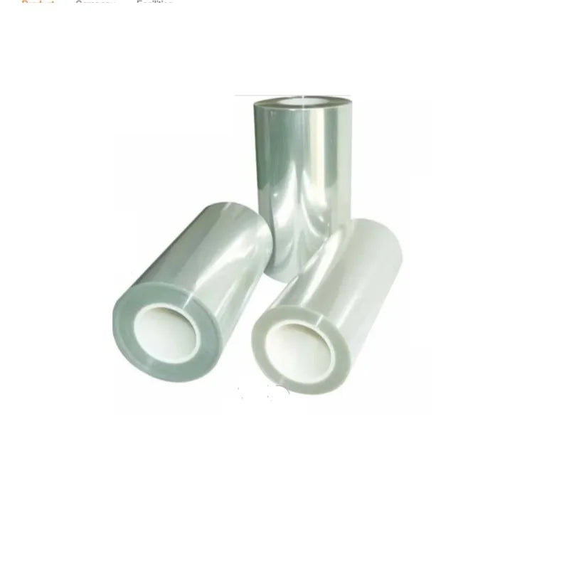 Three PET solar panel backsheet rolls on a white background