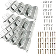 Sixteen aluminum solar Z brackets with mounting fasteners and washers