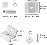 Silver solar panel mounting rail and clamp component details