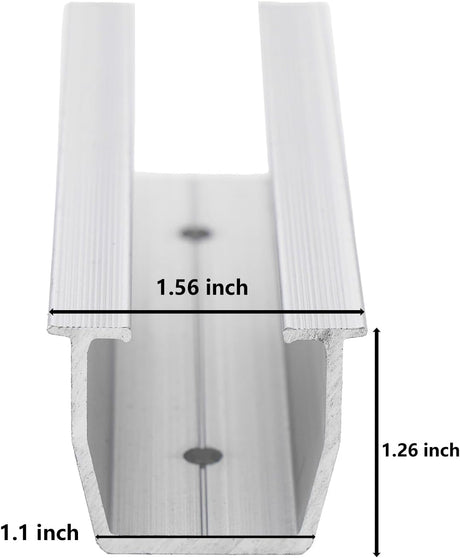Silver mini rails and clamp hardware for solar panel mounting
