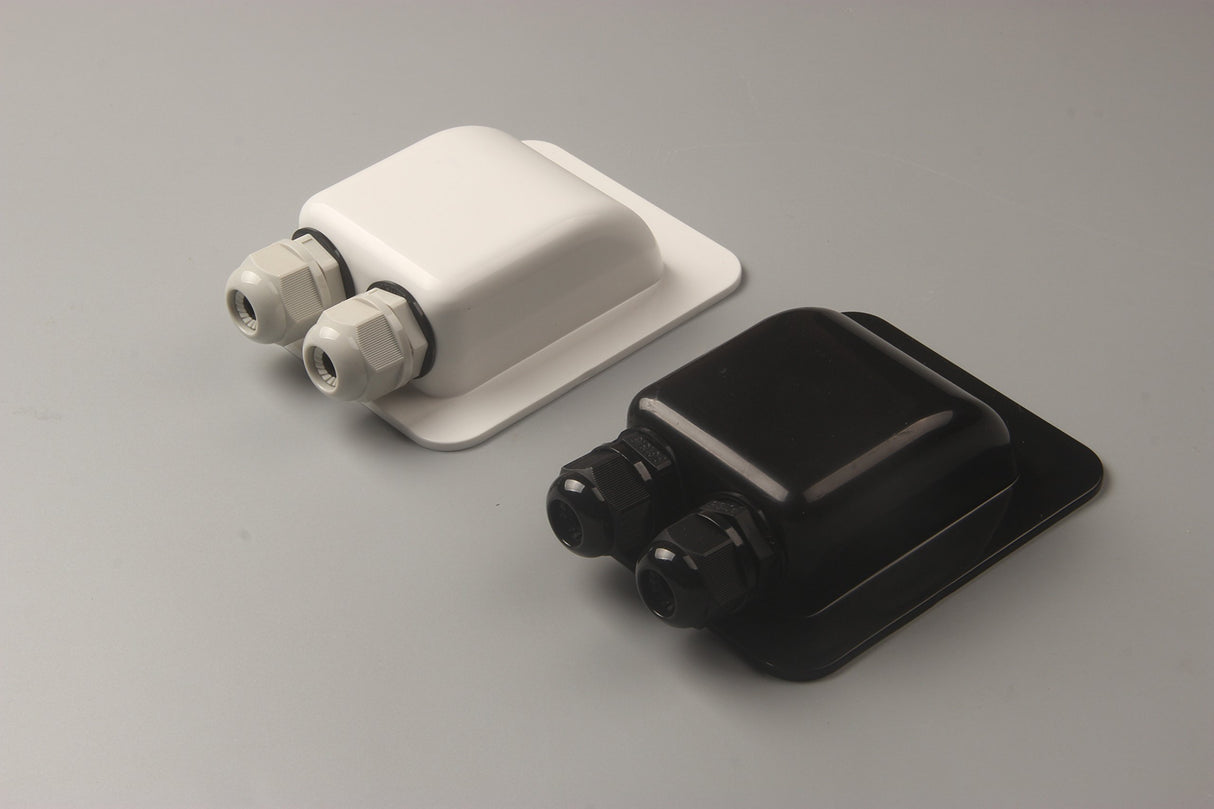 White and black solar cable entry gland color comparison