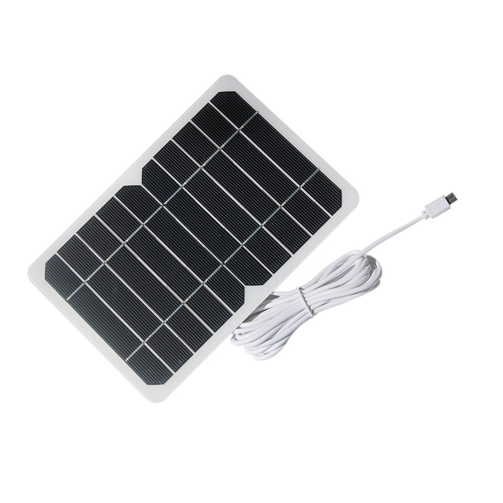 White 5W panel with attached charging lead