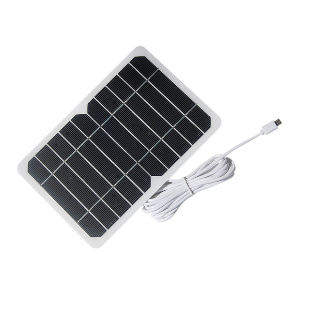 White 5W panel with attached charging lead