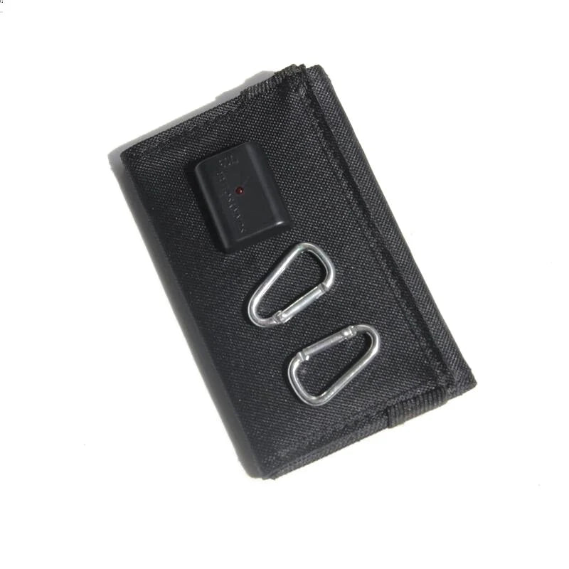 Folded charger with two included carabiners