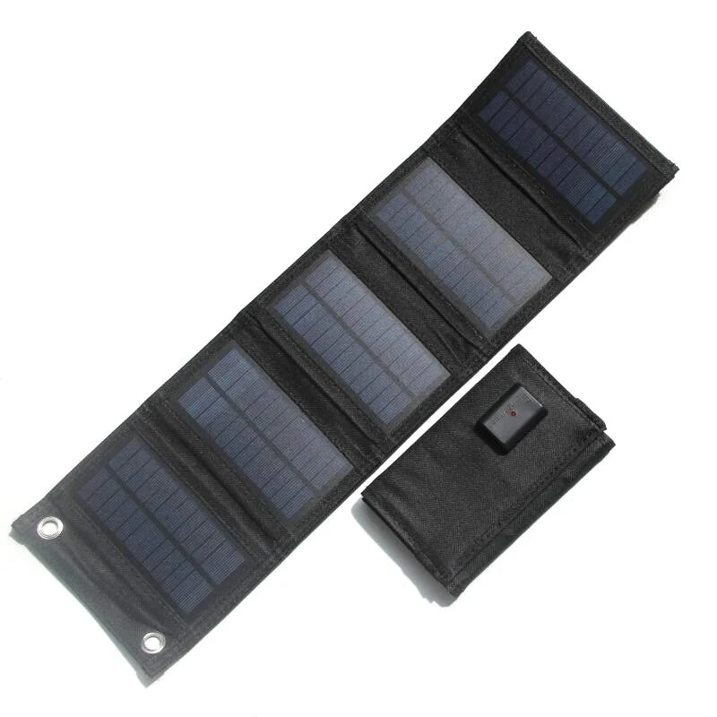 Open and packed forms of the 7.5W solar charger