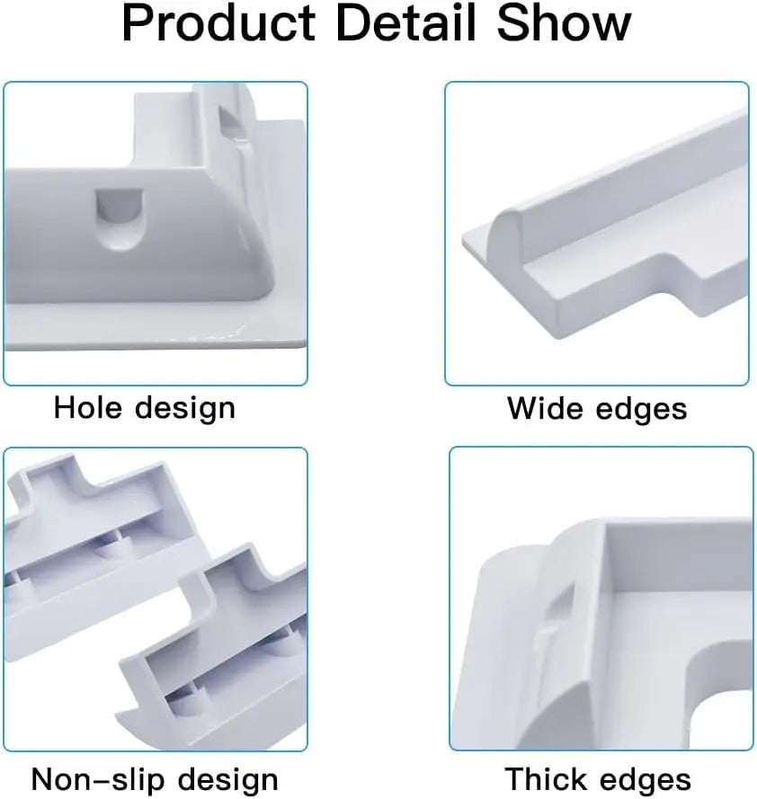 Solar panel corner mount details showing holes, wide edges, and molded surfaces