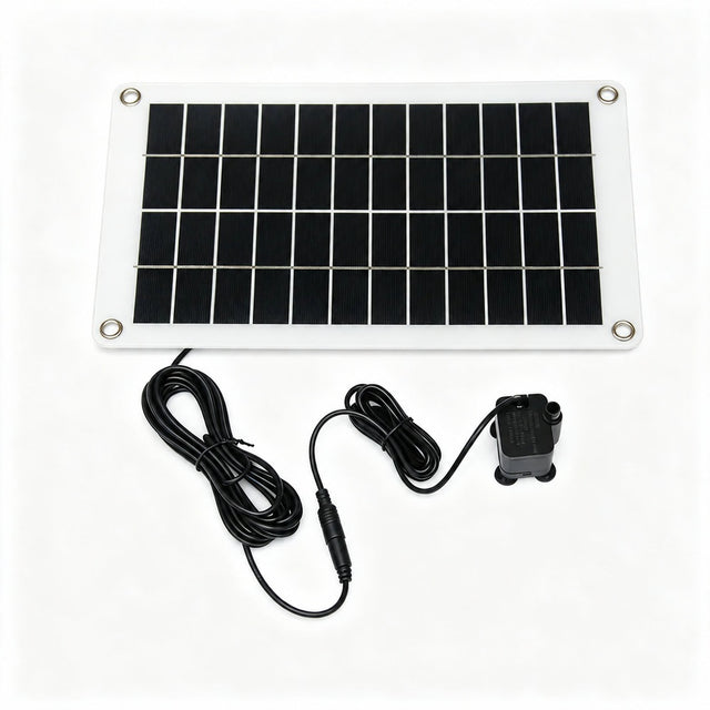 10W 12V Solar Fountain Pump Kit with 3m DC Cable - pump overview view