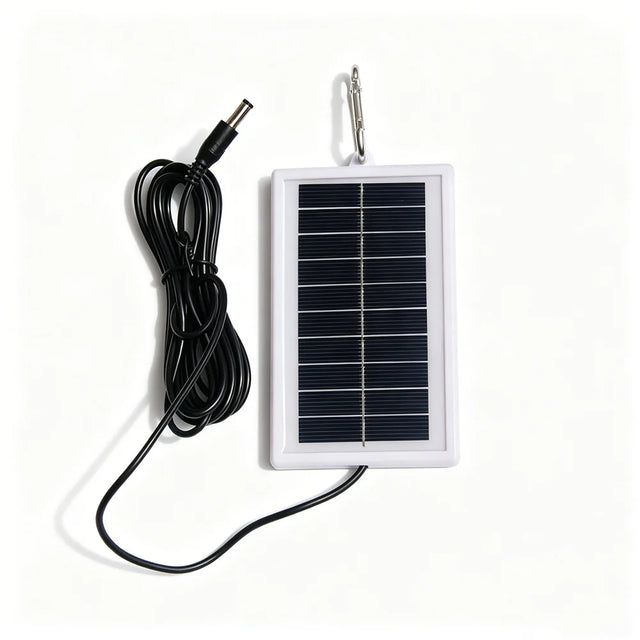 1W 5V white framed solar panel with DC5521 cable and carabiner