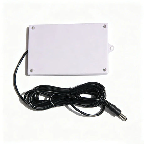 Rear of the framed panel and coiled DC cable