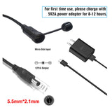 solar panel charging port with micro USB input and 5.5×2.1mm DC output