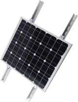 Solar panel array layout using end clamps on mounting rails