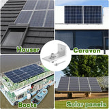 Solar panel L bracket applications for house, caravan, boat, and ground-mount installations