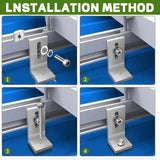Four-step solar panel L bracket installation sequence for mounting rail connections