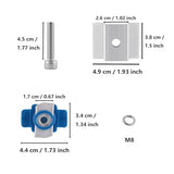 Silver solar panel mid clamp and M8 hardware dimensions