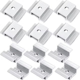 12-piece pack of silver solar panel mid clamps for framed modules